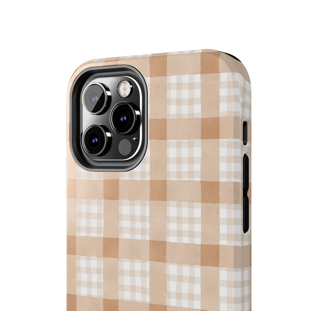 Beige Plaid | Tough Phone Case (IOS & Android)