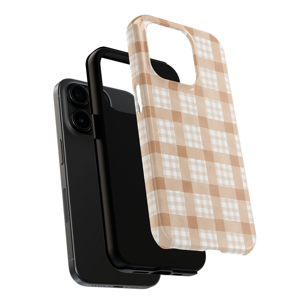 Beige Plaid | Tough Phone Case (IOS & Android)