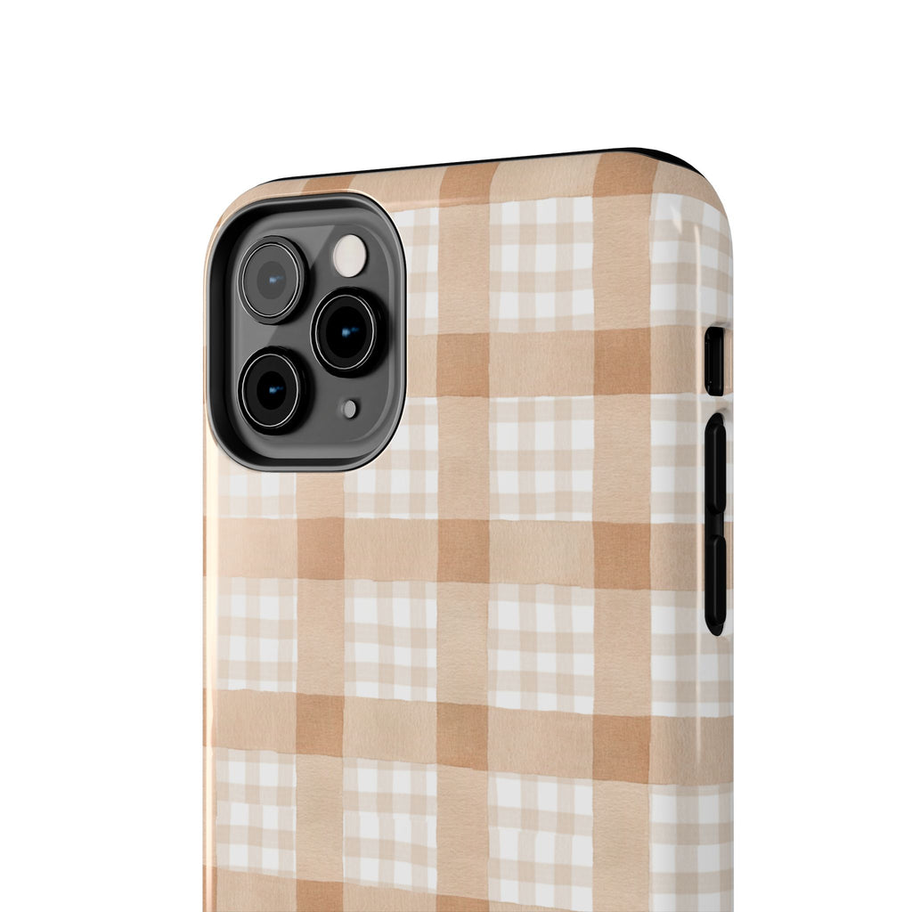 Beige Plaid | Tough Phone Case (IOS & Android)