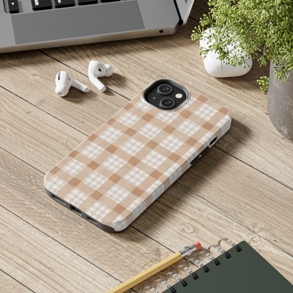 Beige Plaid | Tough Phone Case (IOS & Android)