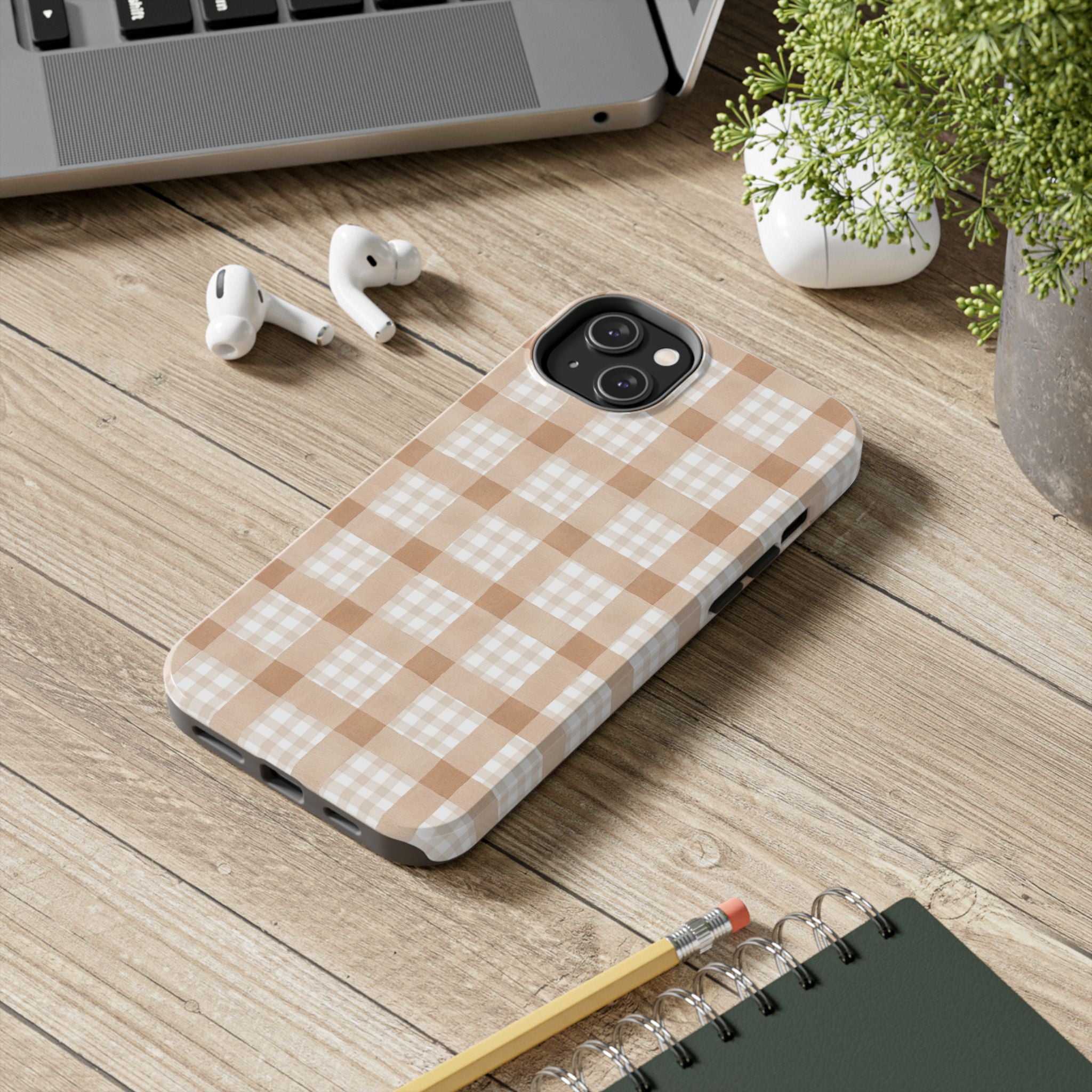 Beige Plaid | Tough Phone Case (IOS & Android)