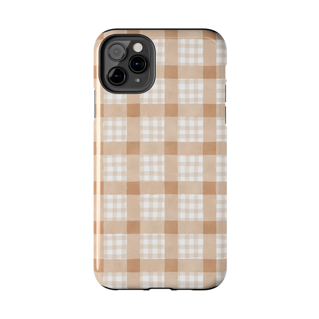 Beige Plaid | Tough Phone Case (IOS & Android)