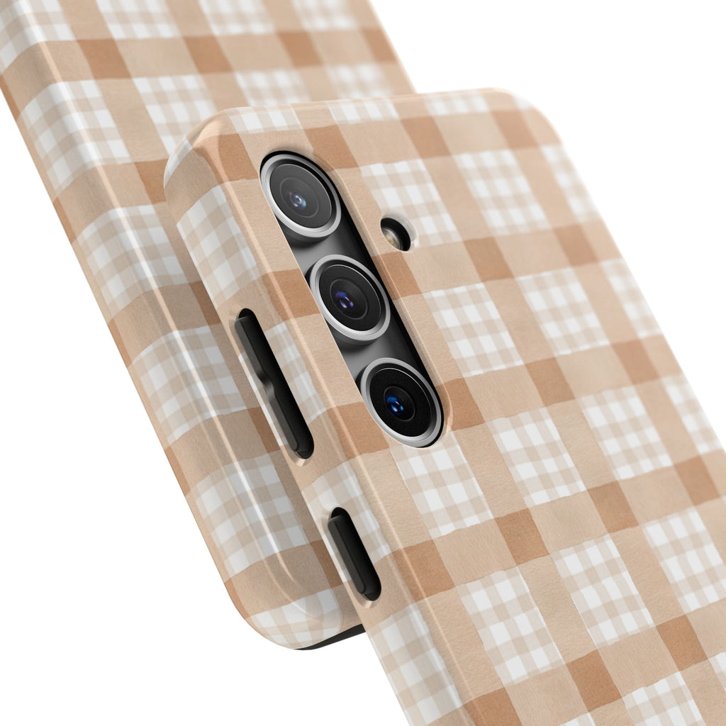 Beige Plaid | Tough Phone Case (IOS & Android)