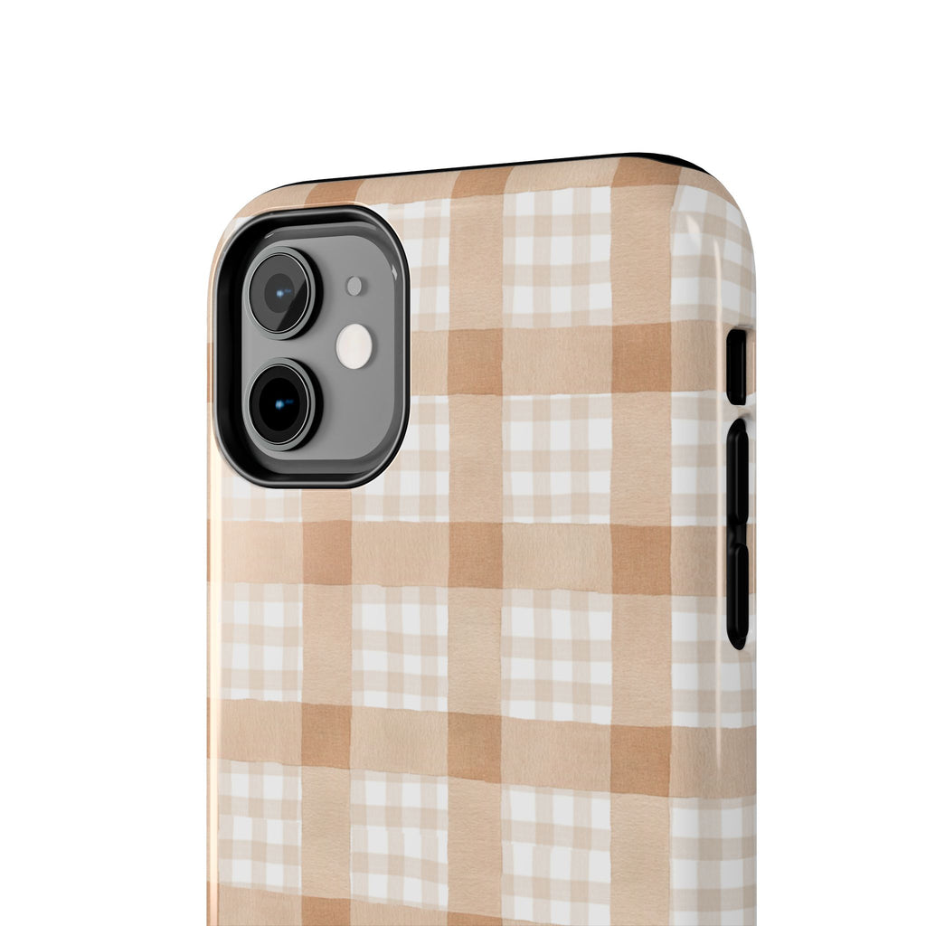 Beige Plaid | Tough Phone Case (IOS & Android)
