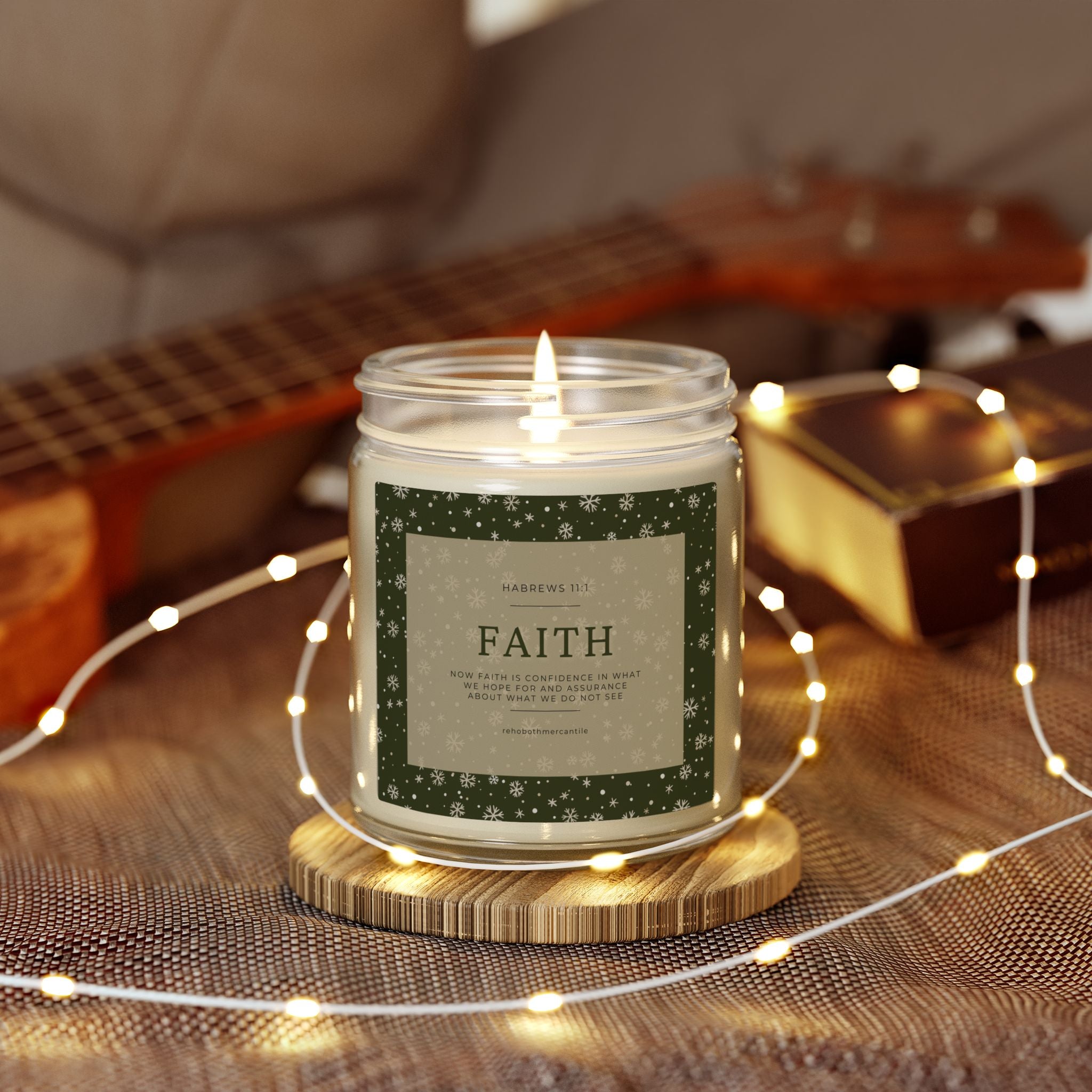 Faith Candle — Hebrews 11:1 — Coconut Apricot Wax (4oz & 9oz)
