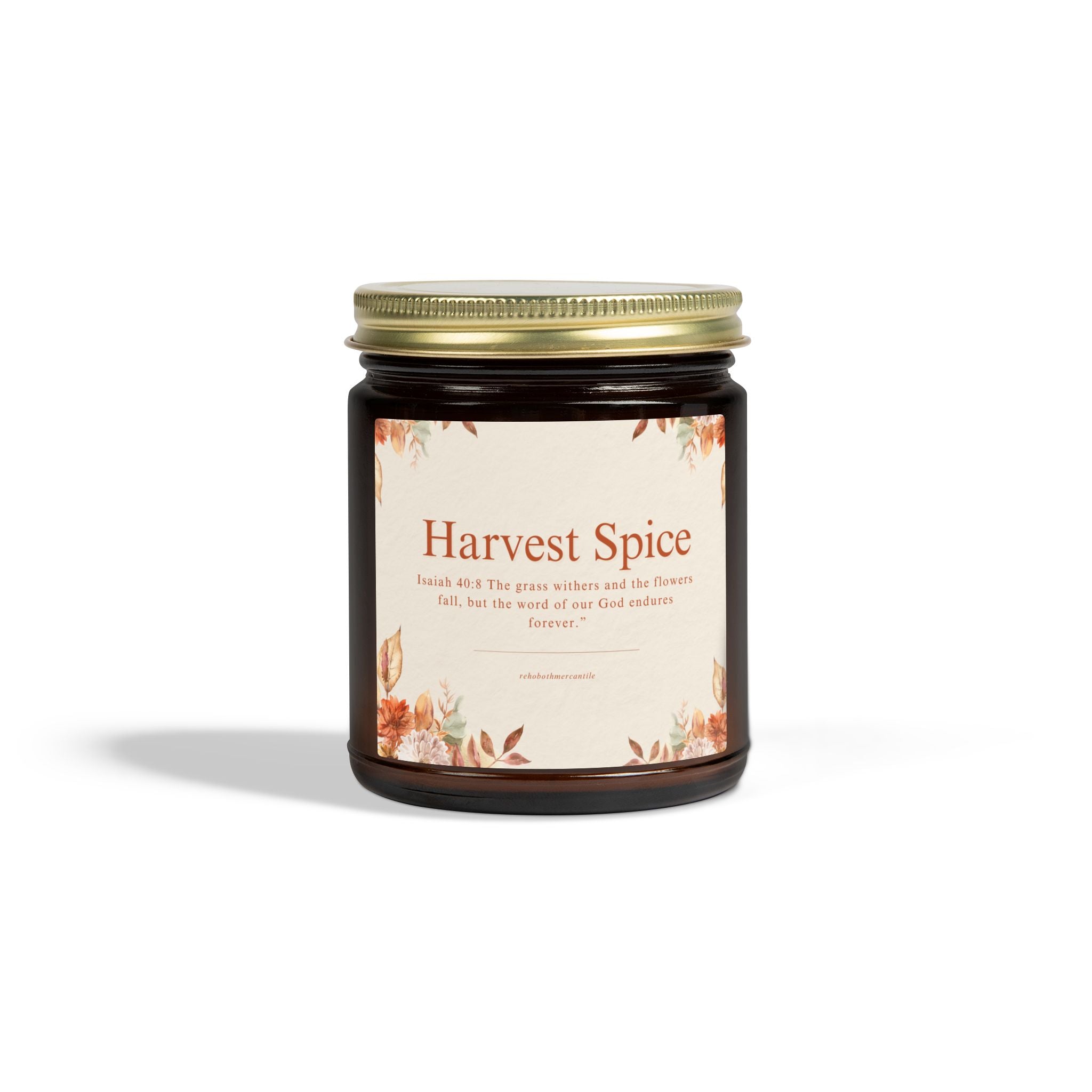 Harvest Spice Scented Candle - Isaiah 40:8 - Coconut Apricot Wax (4oz & 9oz)