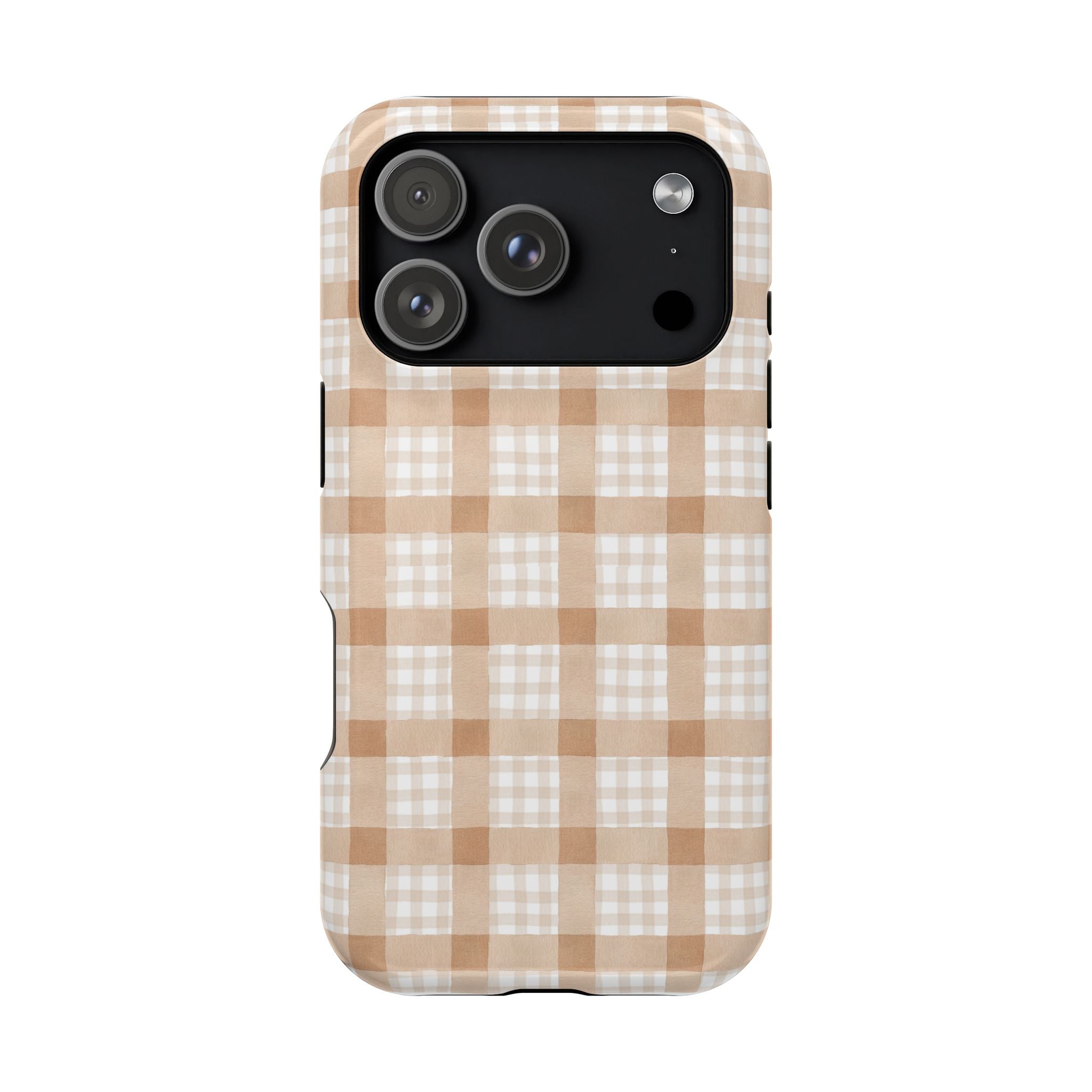 Beige Plaid | Magnetic Impact-Resistant Case (IOS)