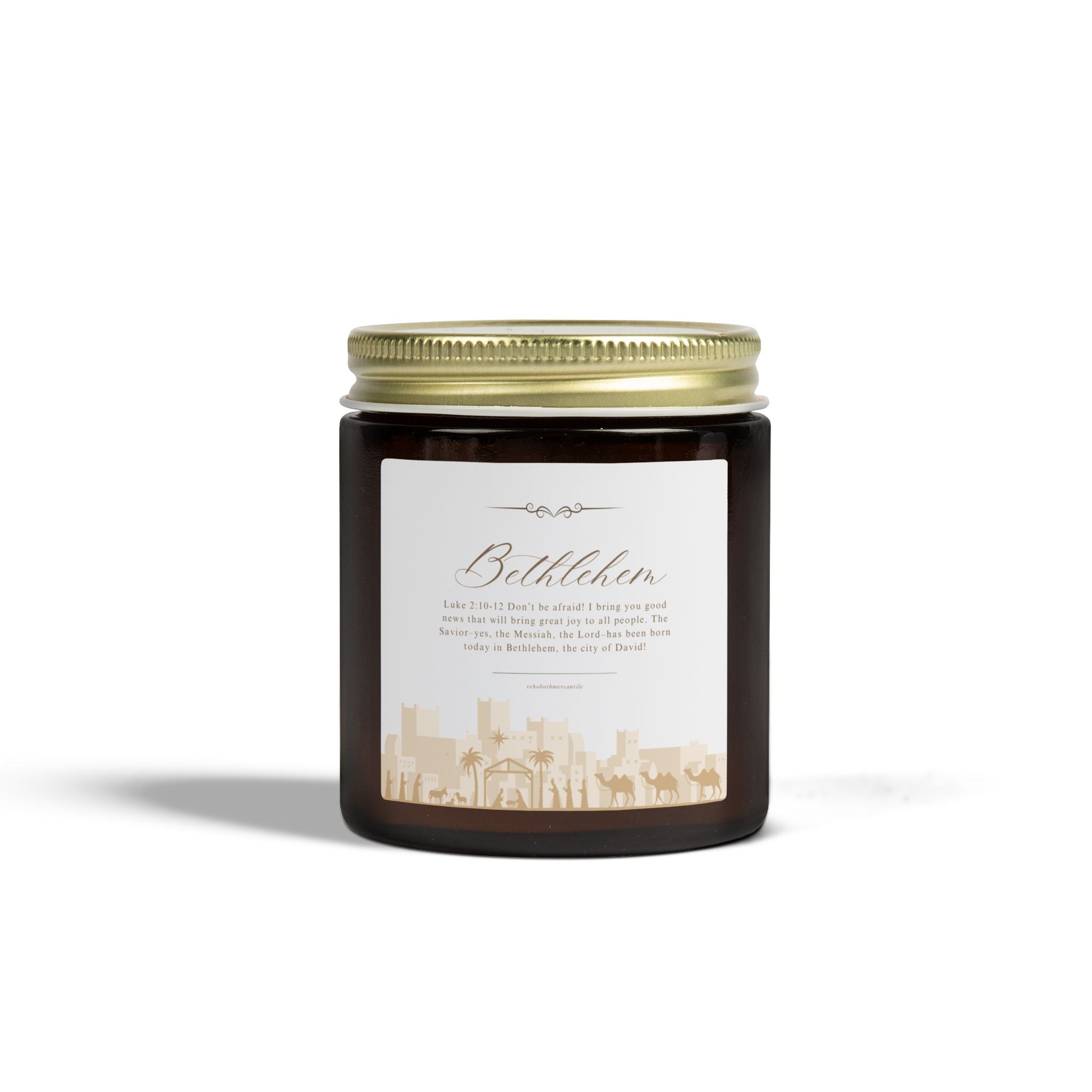 Bethlehem Candle — Luke 2:10-12 — 4oz & 9oz Glass Jar