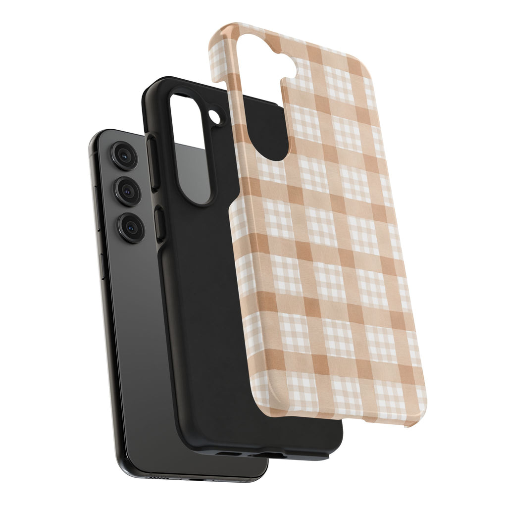 Beige Plaid | Tough Phone Case (IOS & Android)