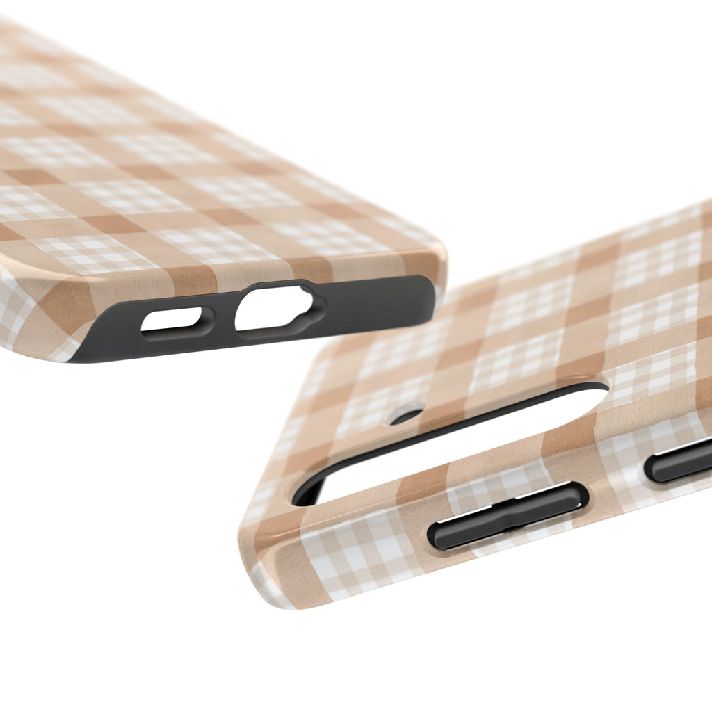 Beige Plaid | Tough Phone Case (IOS & Android)