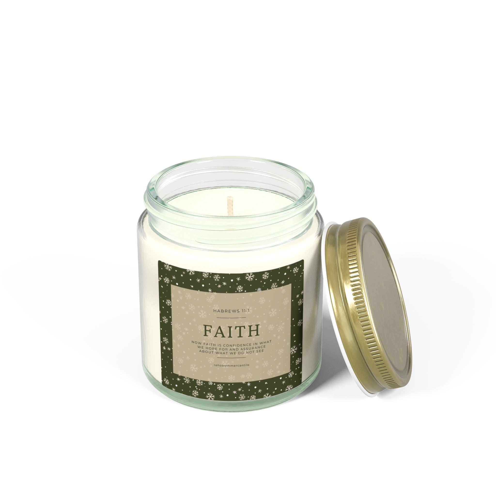 Faith Candle — Hebrews 11:1 — Coconut Apricot Wax (4oz & 9oz)