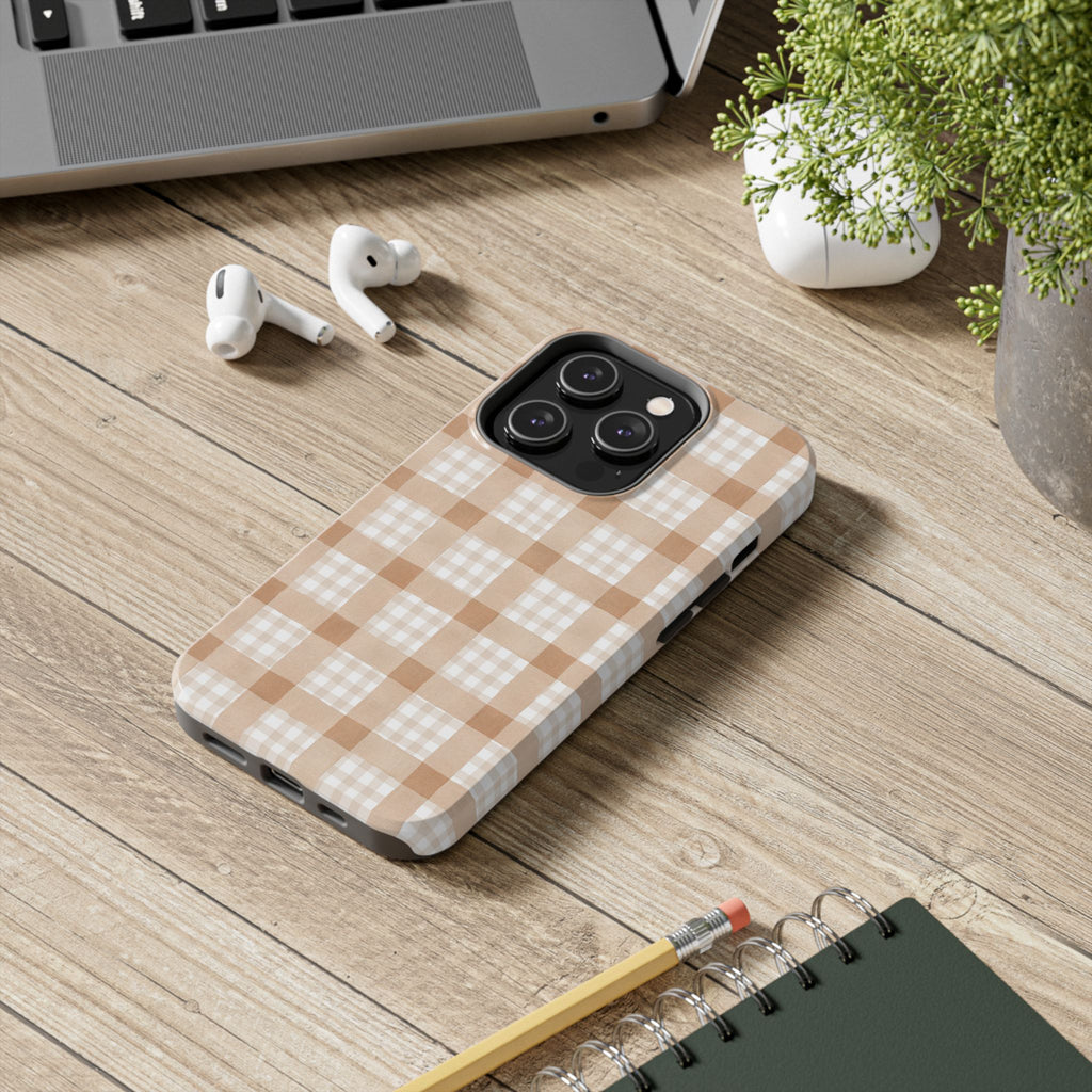 Beige Plaid | Tough Phone Case (IOS & Android)