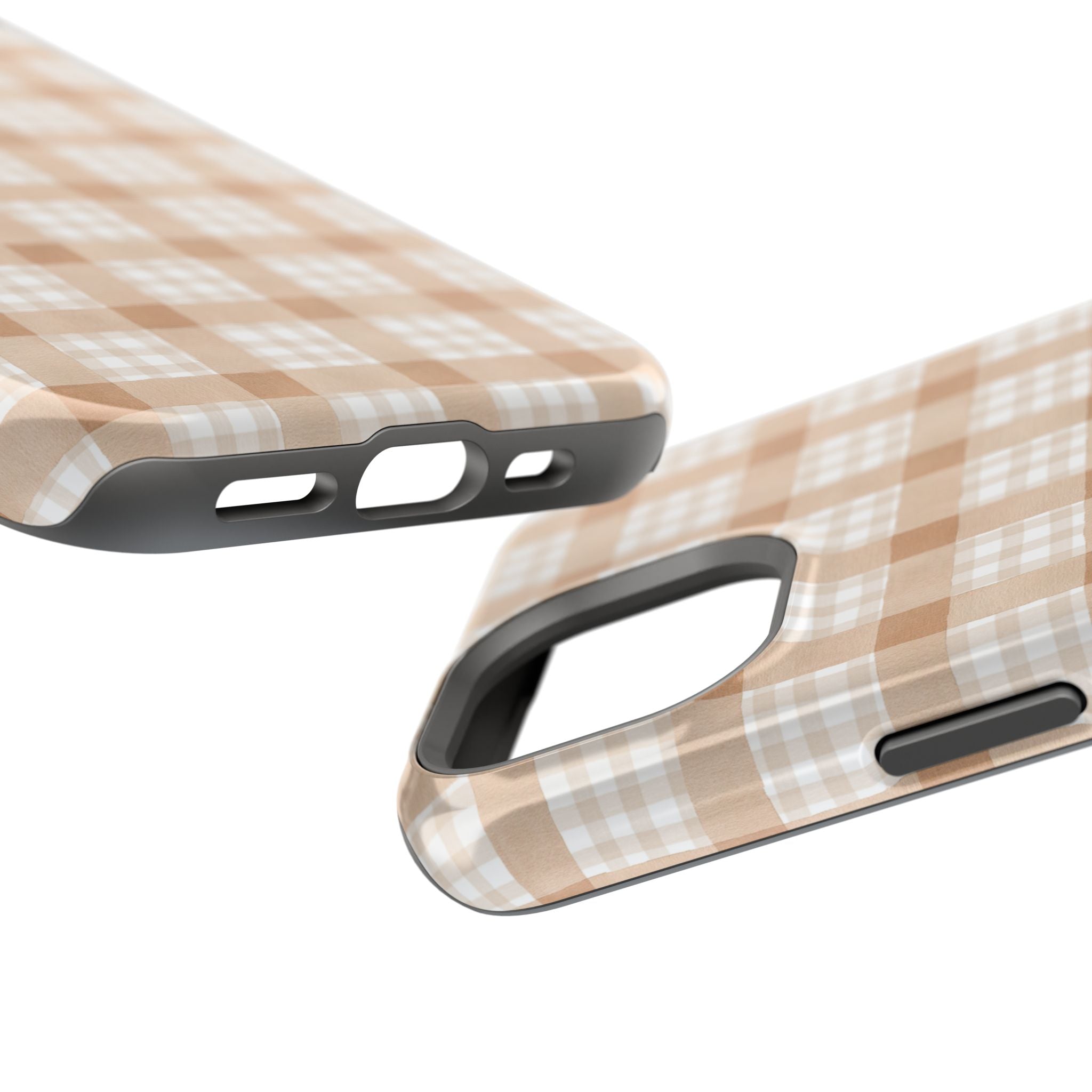 Beige Plaid | Magnetic Impact-Resistant Case (IOS)