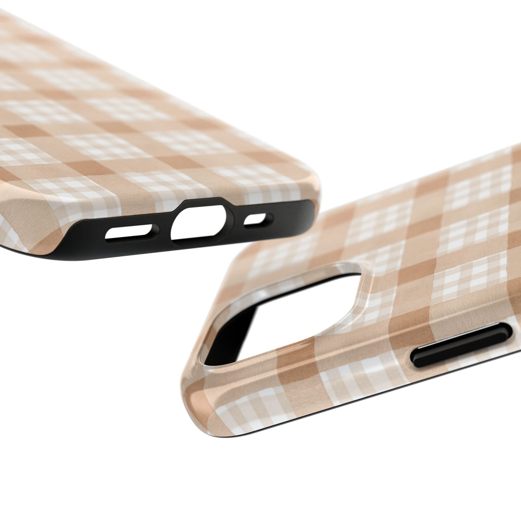 Beige Plaid | Tough Phone Case (IOS & Android)