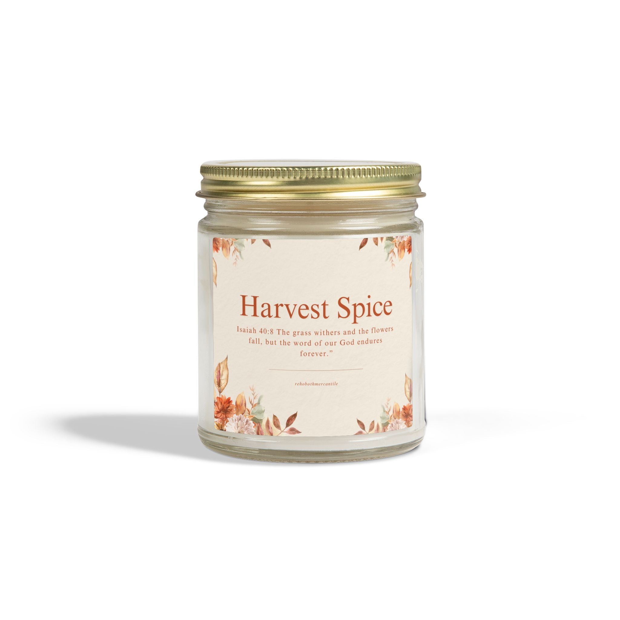 Harvest Spice Scented Candle - Isaiah 40:8 - Coconut Apricot Wax (4oz & 9oz)