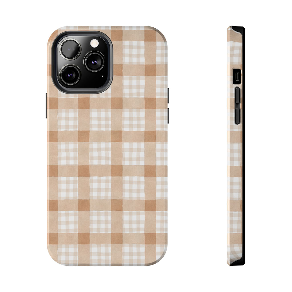 Beige Plaid | Tough Phone Case (IOS & Android)