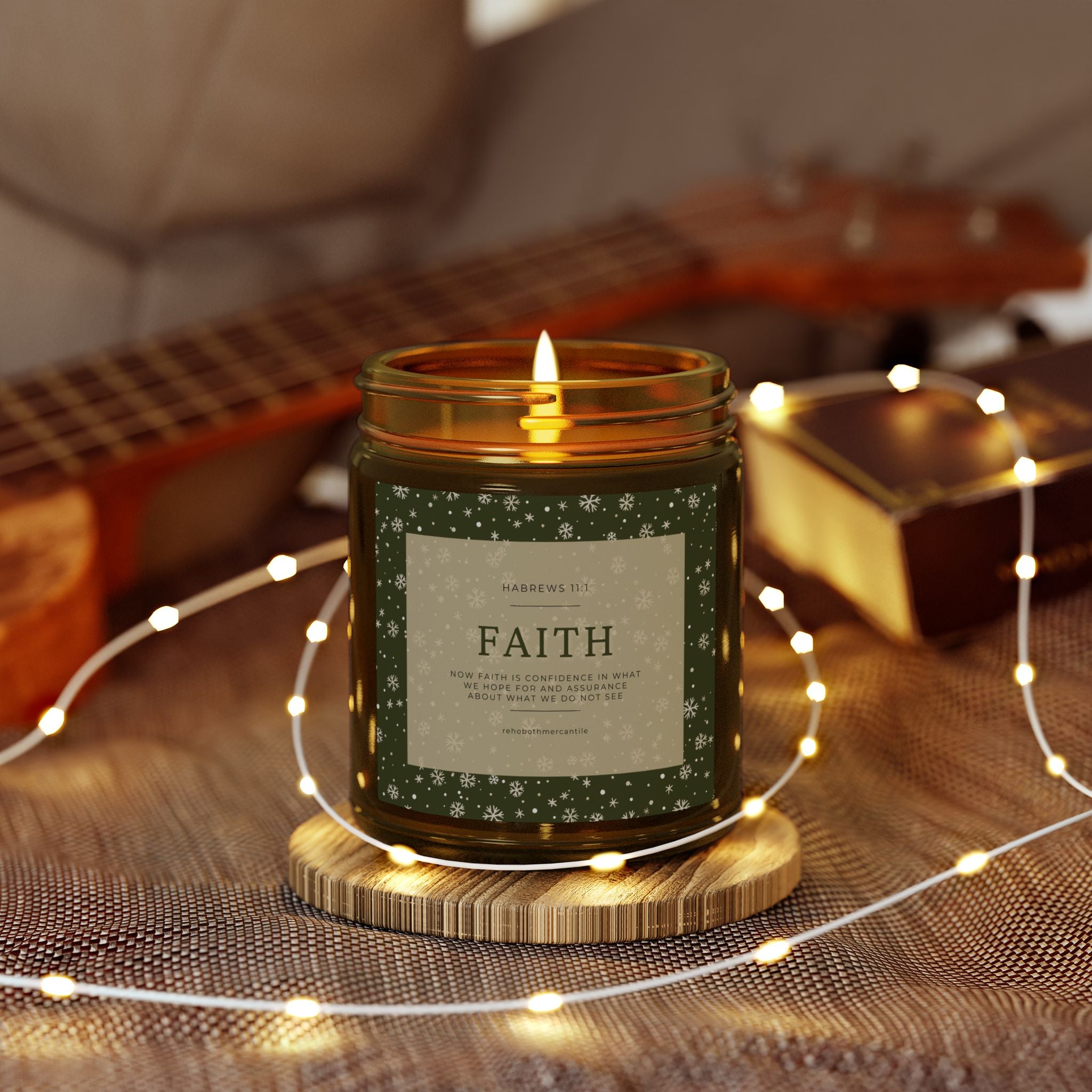 Faith Candle — Hebrews 11:1 — Coconut Apricot Wax (4oz & 9oz)