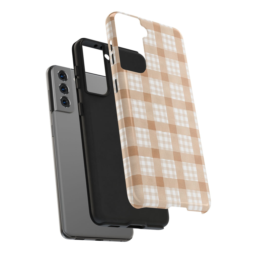 Beige Plaid | Tough Phone Case (IOS & Android)