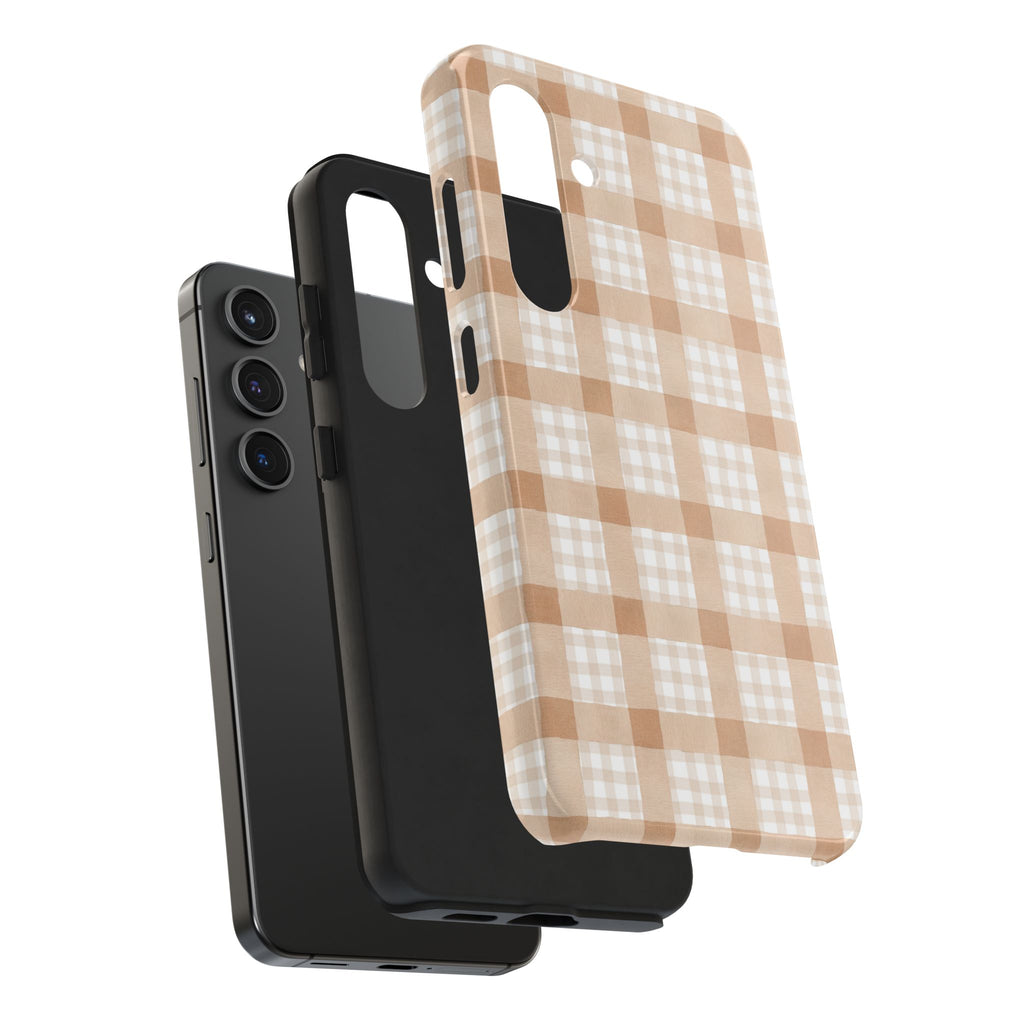 Beige Plaid | Tough Phone Case (IOS & Android)