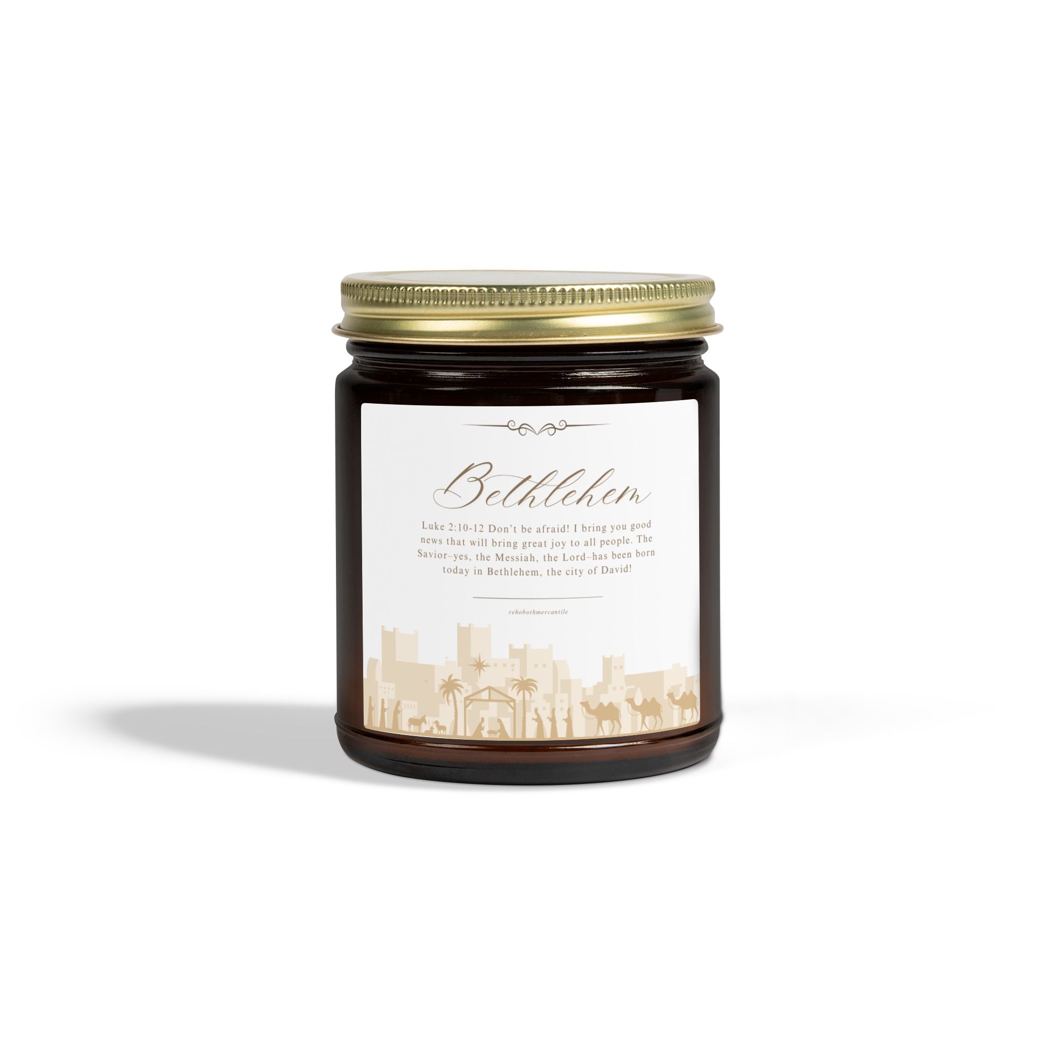 Bethlehem Candle — Luke 2:10-12 — 4oz & 9oz Glass Jar
