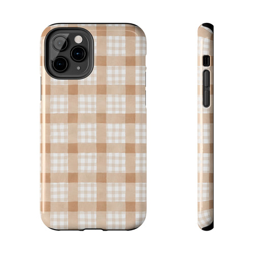 Beige Plaid | Tough Phone Case (IOS & Android)