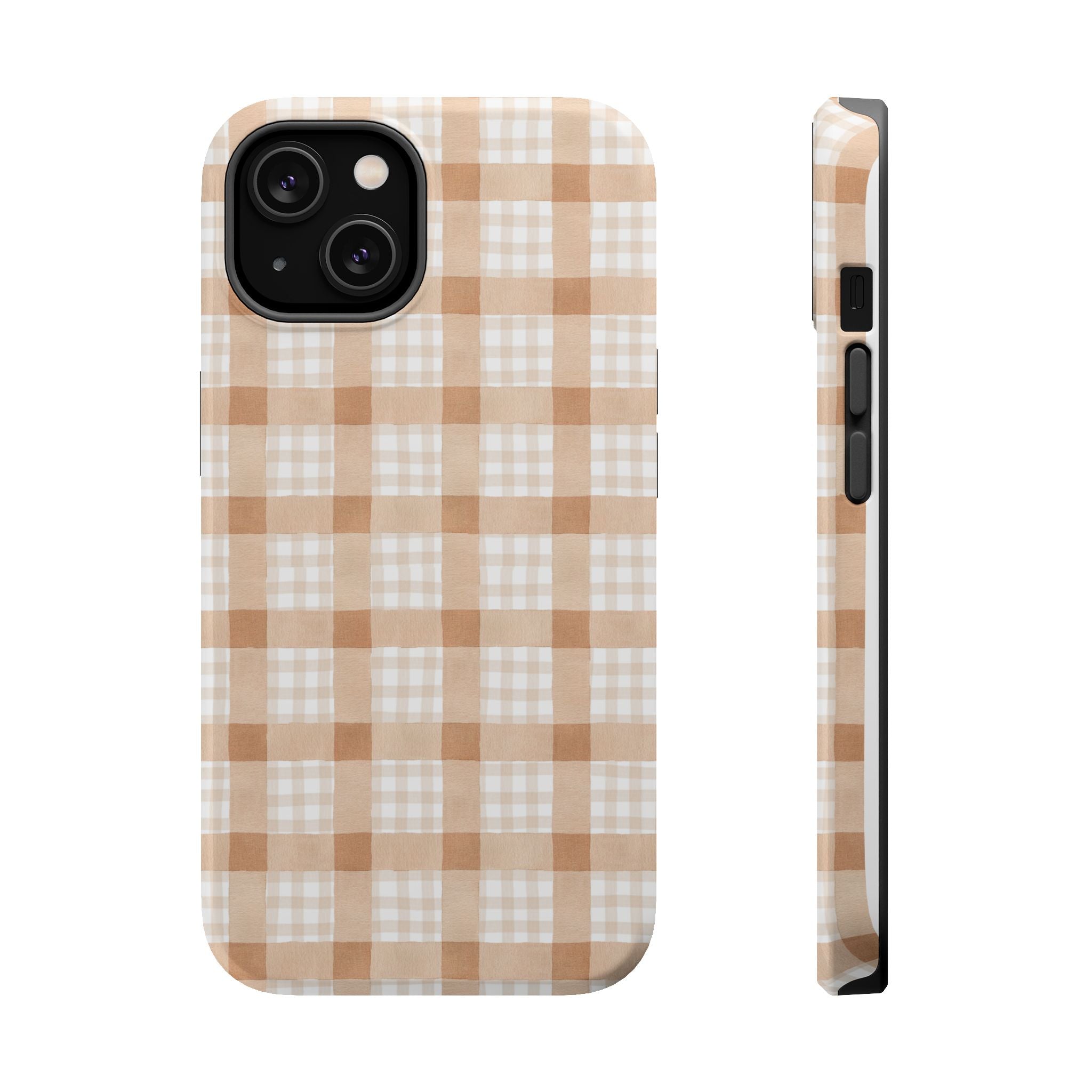 Beige Plaid | Magnetic Impact-Resistant Case (IOS)
