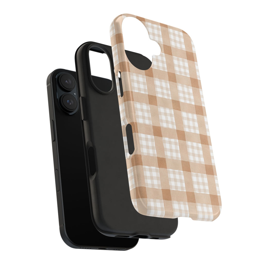 Beige Plaid | Tough Phone Case (IOS & Android)
