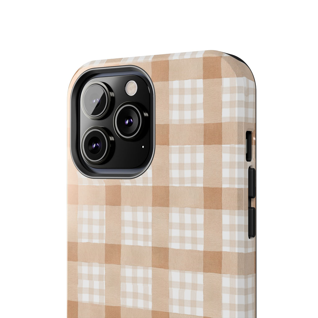 Beige Plaid | Tough Phone Case (IOS & Android)