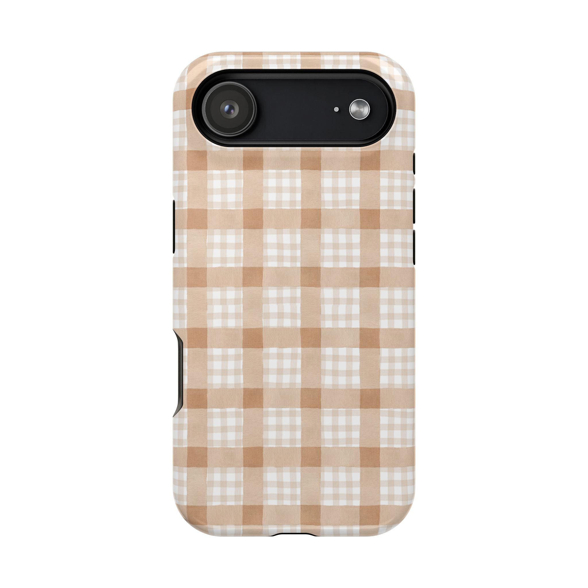 Beige Plaid | Magnetic Impact-Resistant Case (IOS)