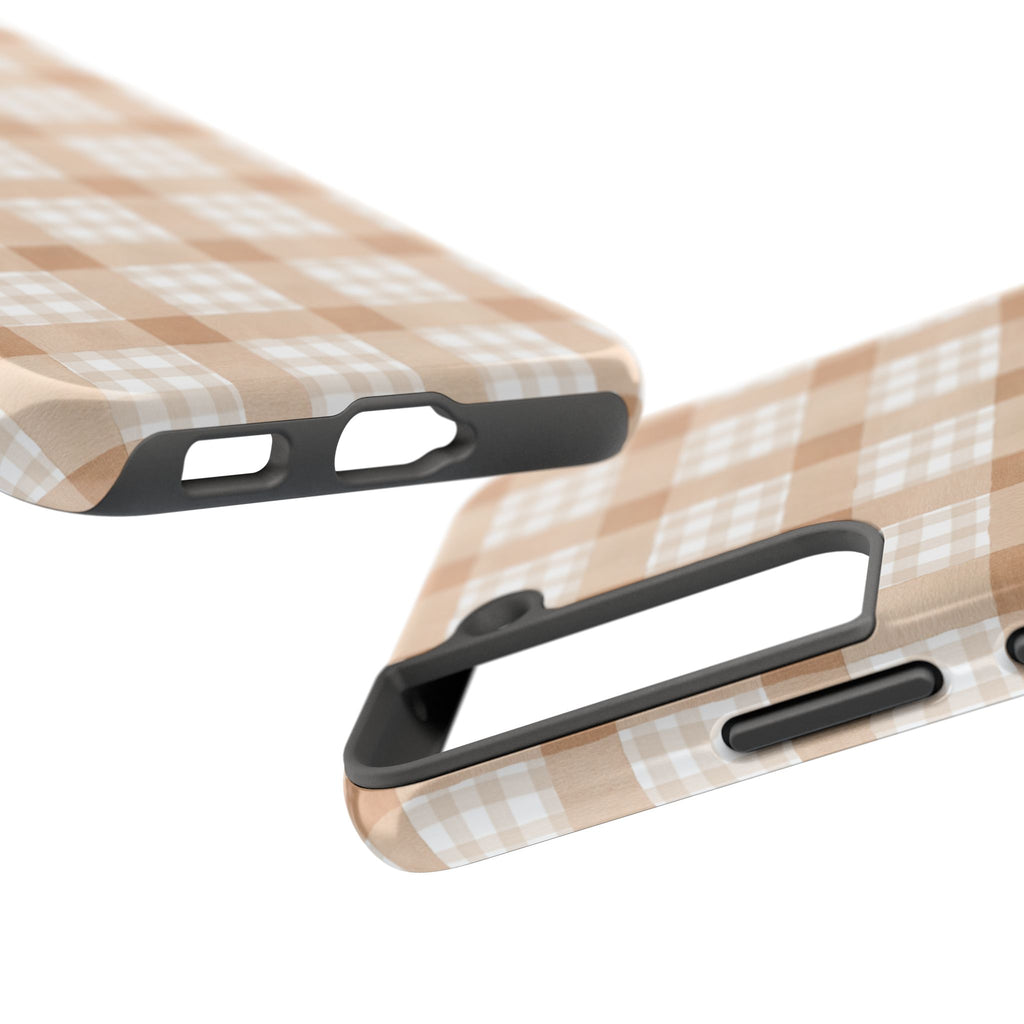 Beige Plaid | Tough Phone Case (IOS & Android)