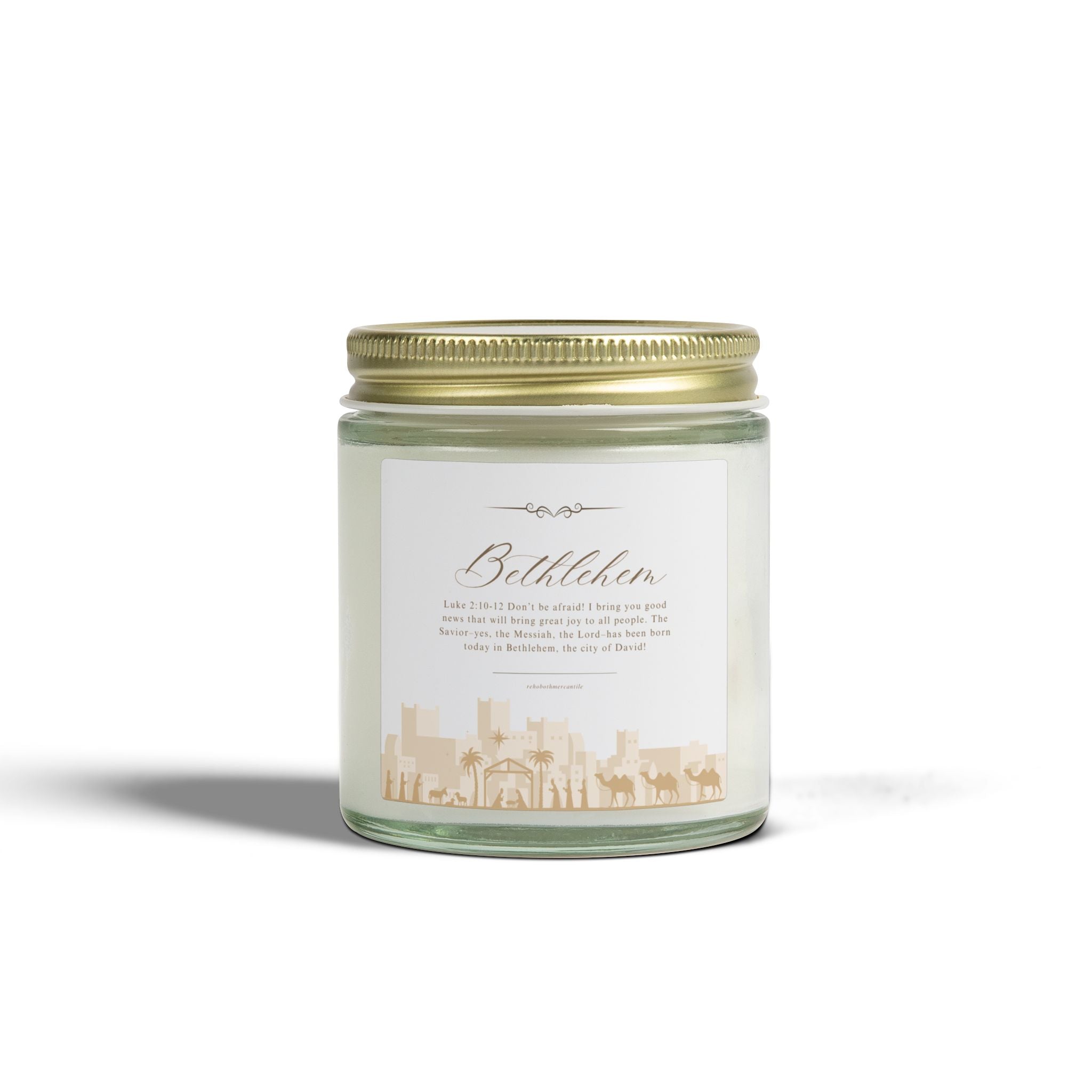 Bethlehem Candle — Luke 2:10-12 — 4oz & 9oz Glass Jar