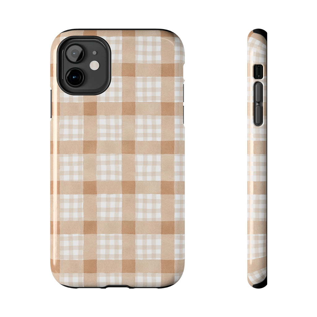 Beige Plaid | Tough Phone Case (IOS & Android)